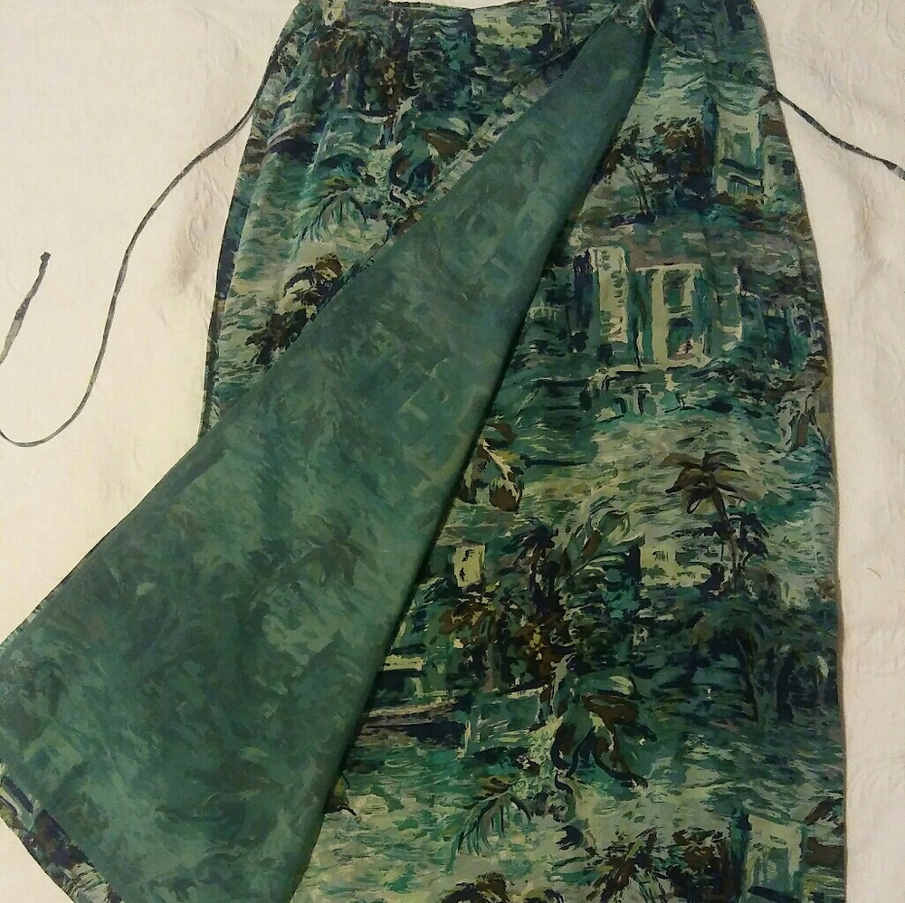Turquoise print Wrap Skirt